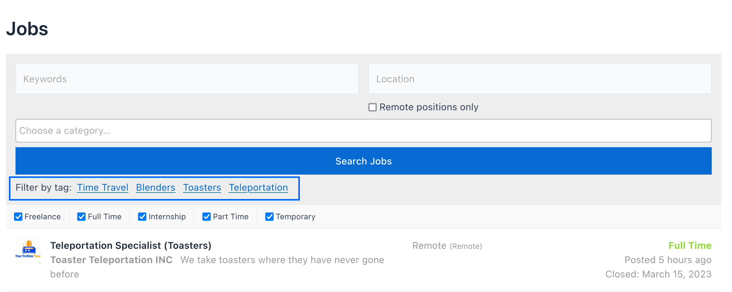 Job Tags - WP Job Manager