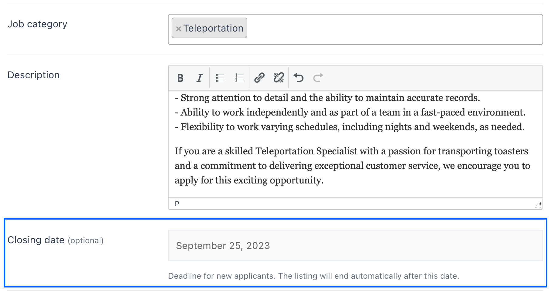 can you submit job application after deadline