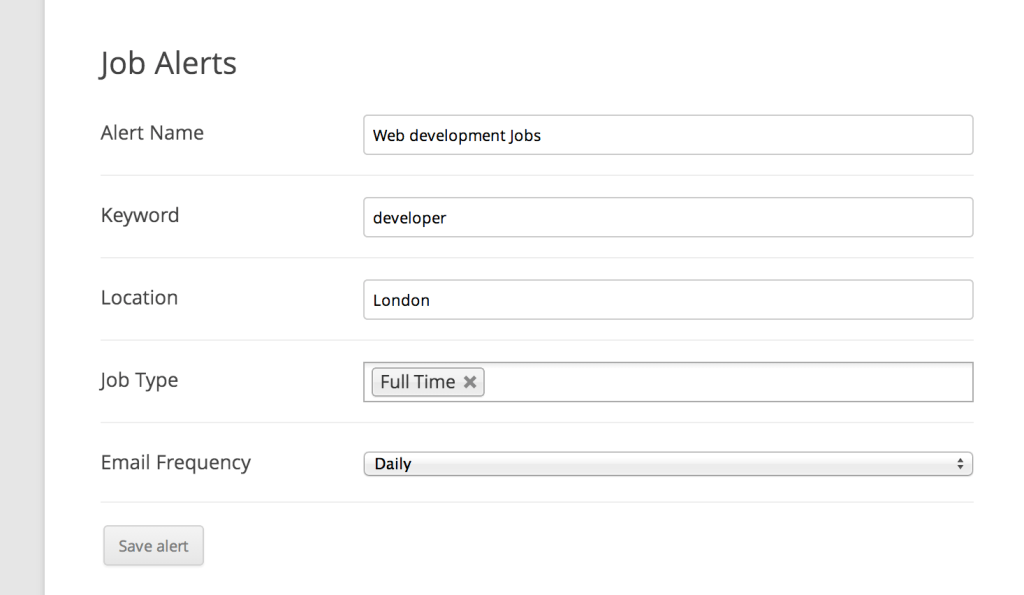 Job Alerts - WP Job Manager