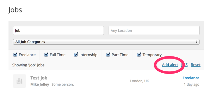 Job Alerts - WP Job Manager
