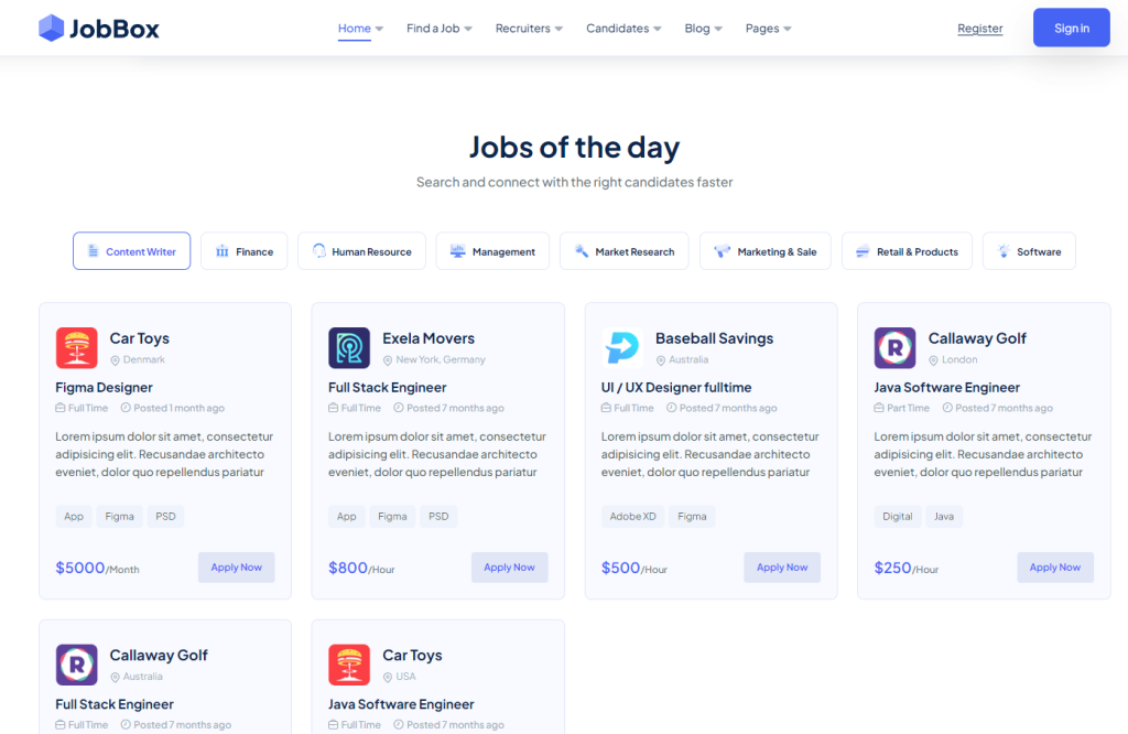JobBox WordPress Theme