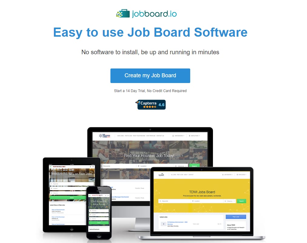 JobBoard.io home page
