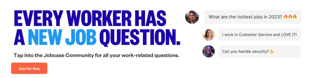 Ask job-related questions at Jobcase