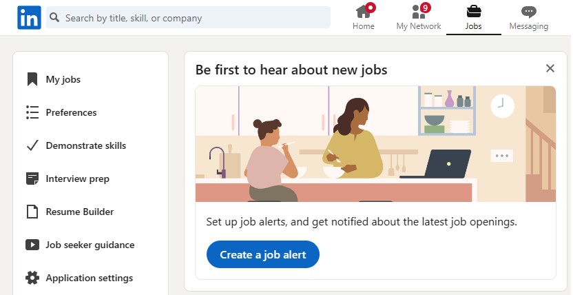LinkedIn jobs allows you to post your own job alert