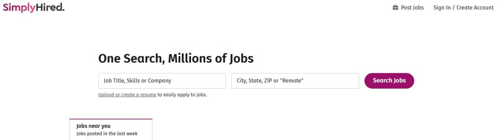 SimplyHired has a huge database of jobs
