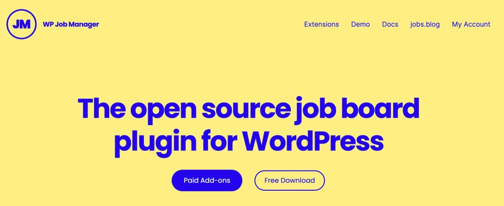 WP Job Manager is a free open-source job board plugin for WordPress.