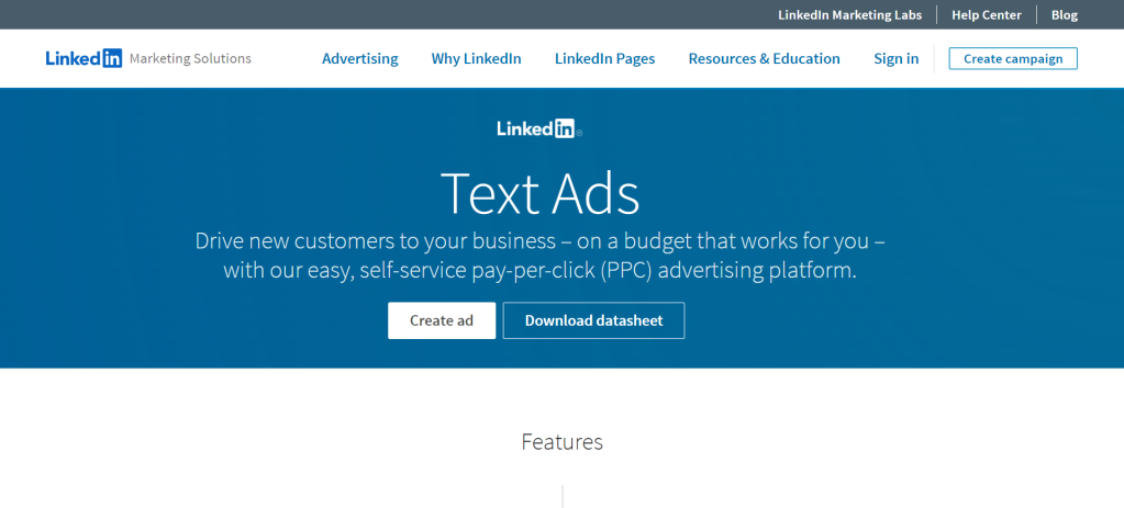 LinkedIn's self-service PPC advertising platform.