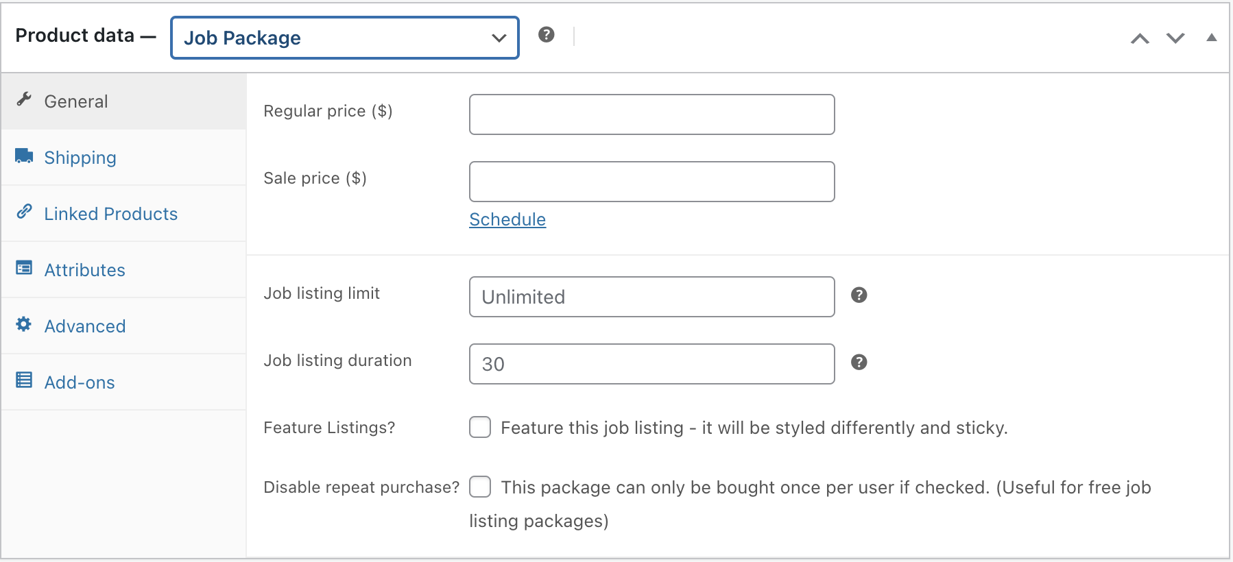 Job Package product type for WooCommerce Paid Listings