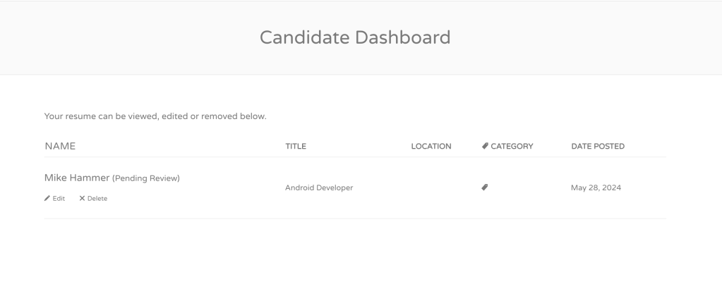 Candidate dashboard in WP Job Manager